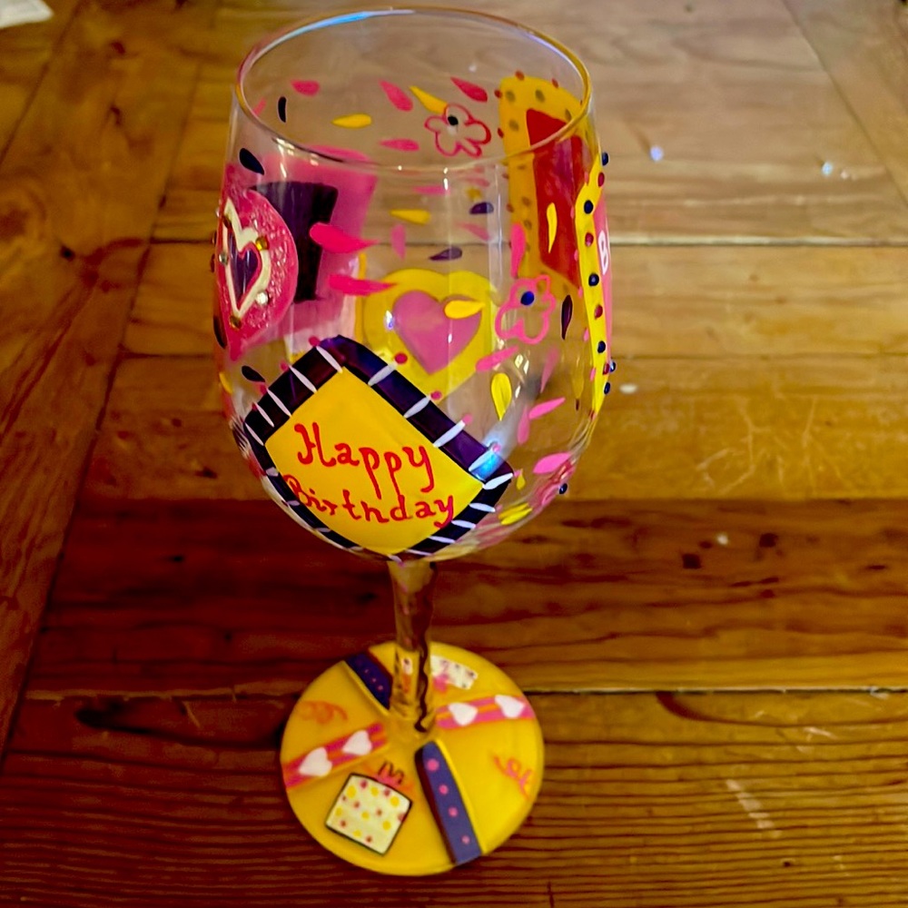 Birthday girl wine glass